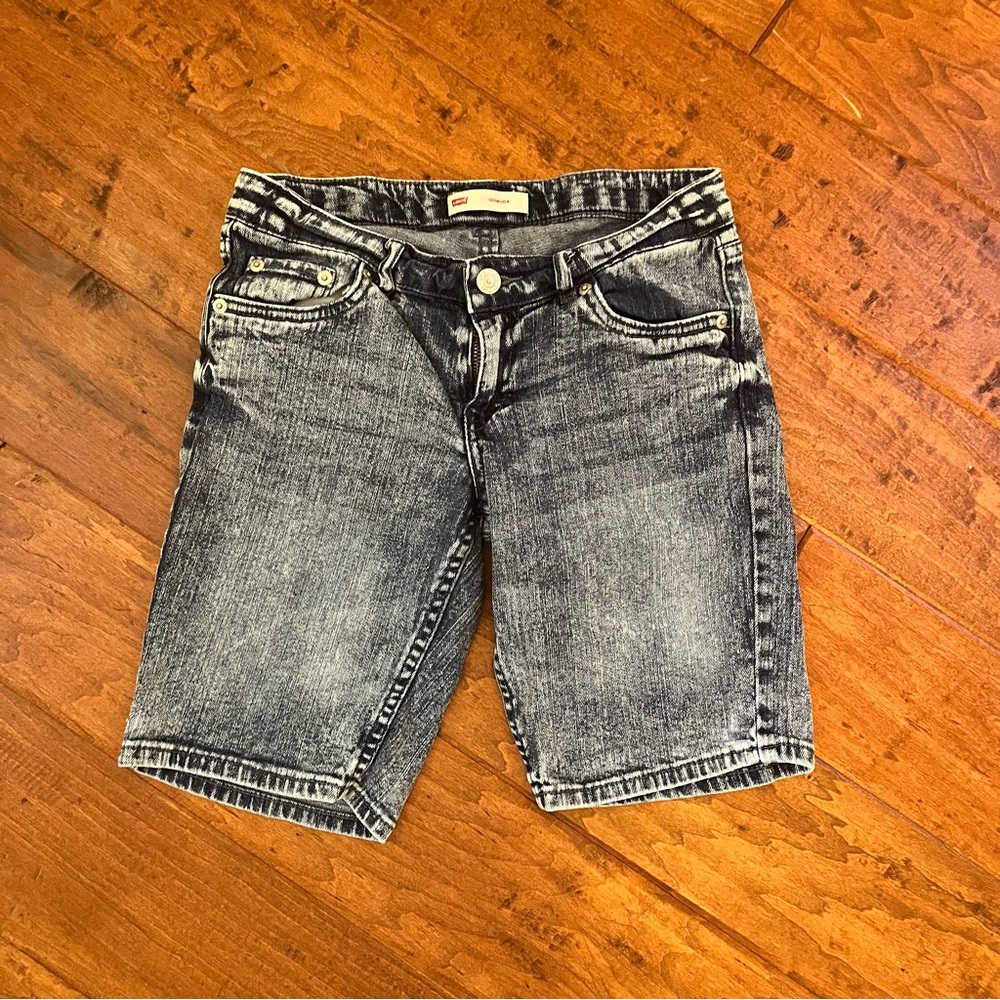 Levi's Girls Bermuda Shorts Size 16 Acid Wash Medium Adjustable Waist